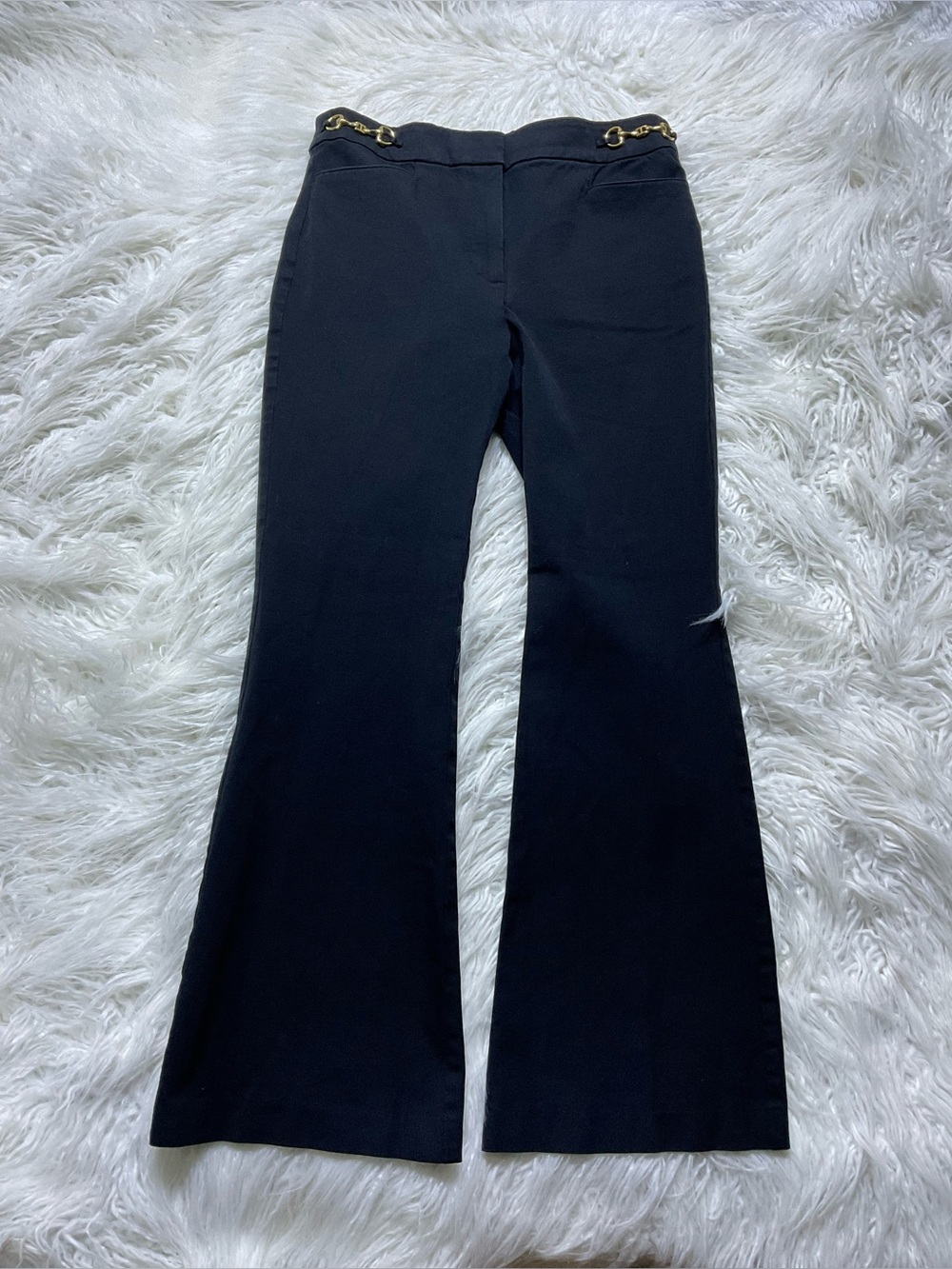 Loft The Sutton Flare Black High Rise Pants